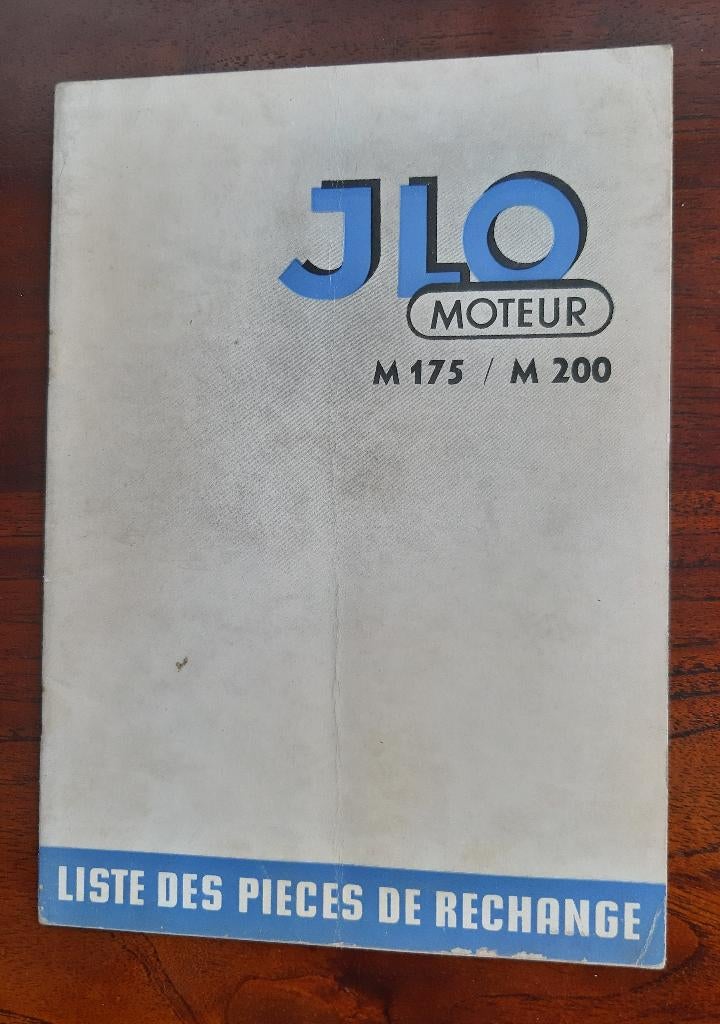 Livret de liste des pièces du moteur JLO M175/M200 1953, Motos, Enlèvement ou Envoi, Autres marques