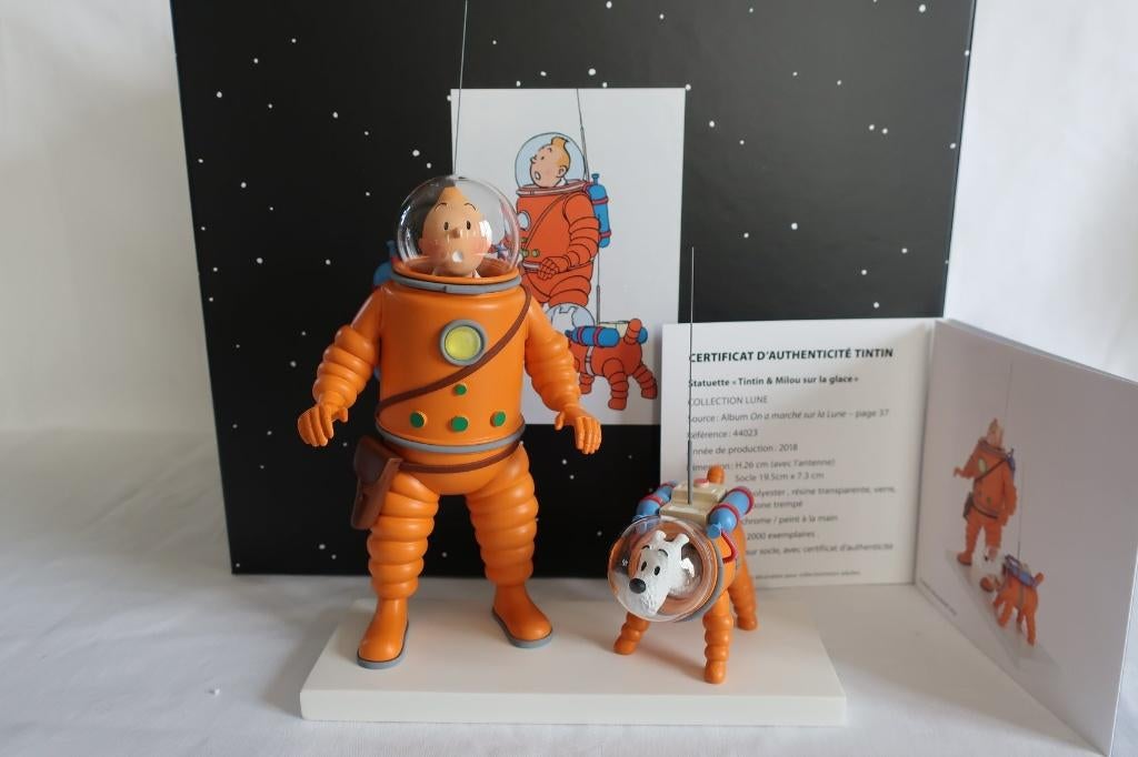 Tintin et Milou cosmonaute sur la lune, Collections, Personnages de BD, Neuf, Statue ou Figurine, Tintin, Enlèvement ou Envoi