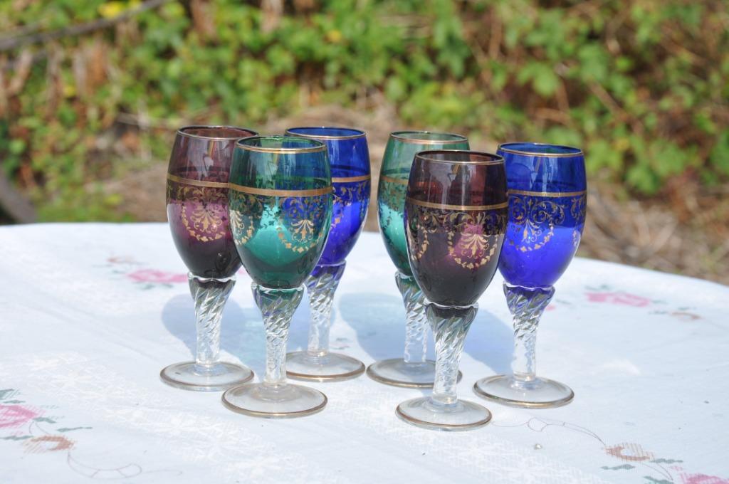 §  6 verres pour liquoreux colorés, Enlèvement ou Envoi