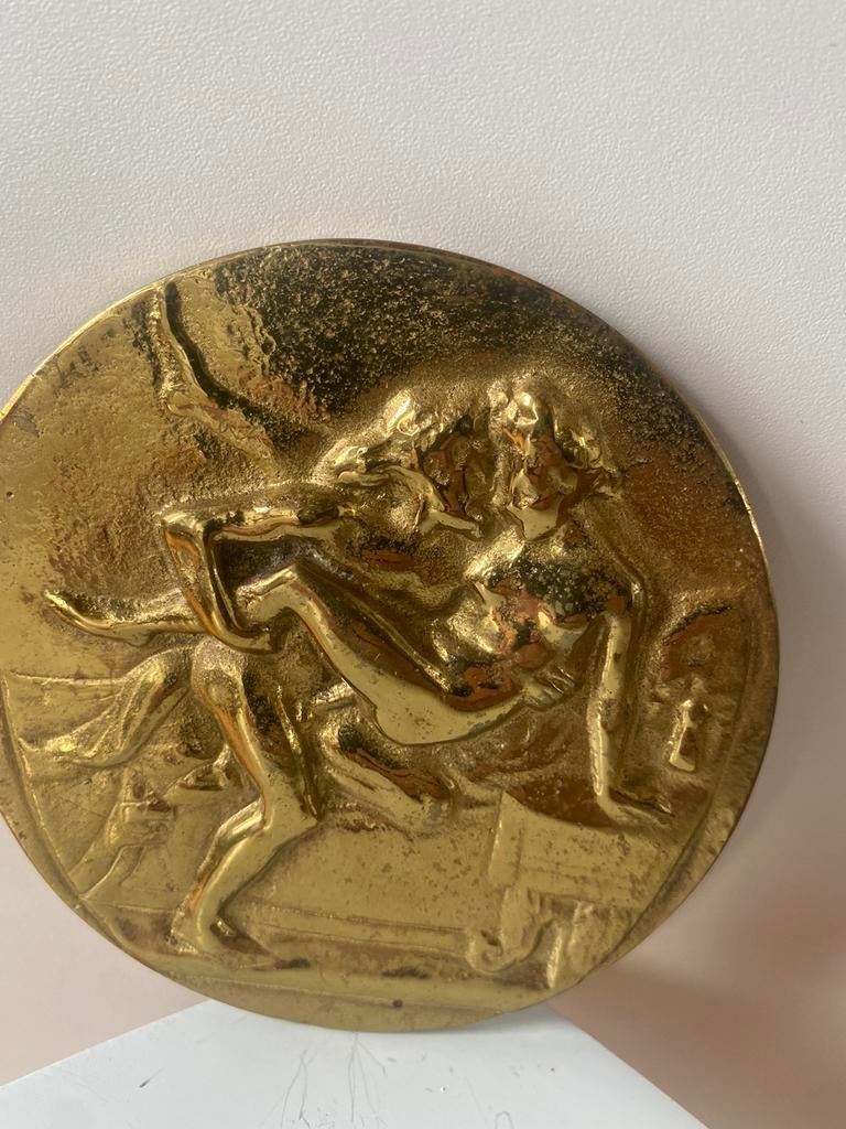 Plaque en bronze scène érotique, Antiquités & Art, Bronze