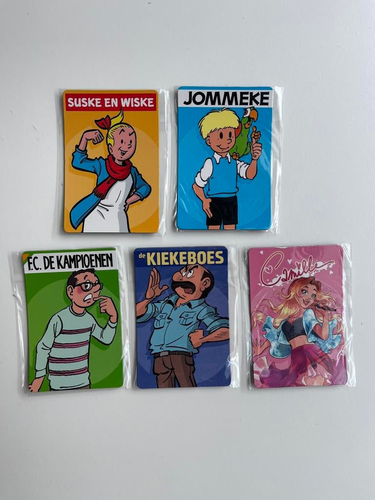 Koelkast magneet set belgie 5 compleet stripfiguren, Enlèvement ou Envoi, Autres personnages, Neuf, Image, Affiche ou Autocollant