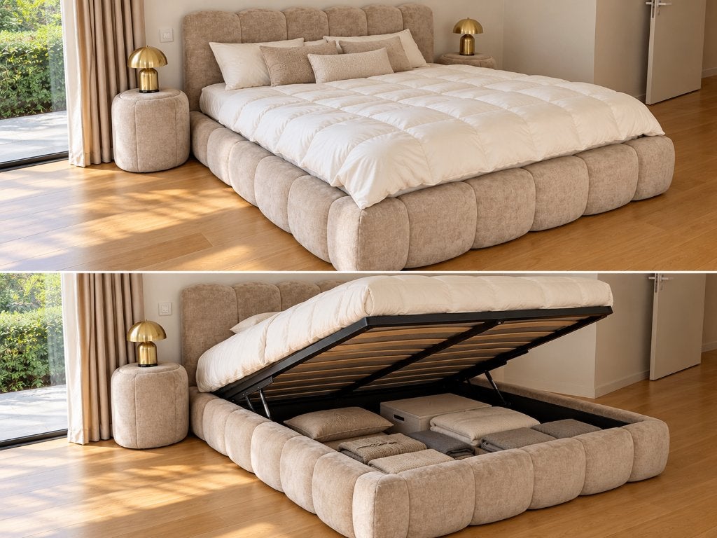 Super King Sized Storage Bed, Maison & Meubles, Autres dimensions, Comme neuf, Enlèvement, Autres matériaux