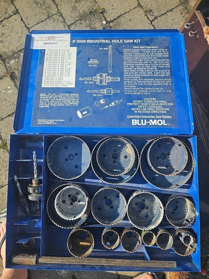 Blu-Mol Industriële Gatenzagenset (Klokzagenset) – in koffer, Enlèvement, Utilisé