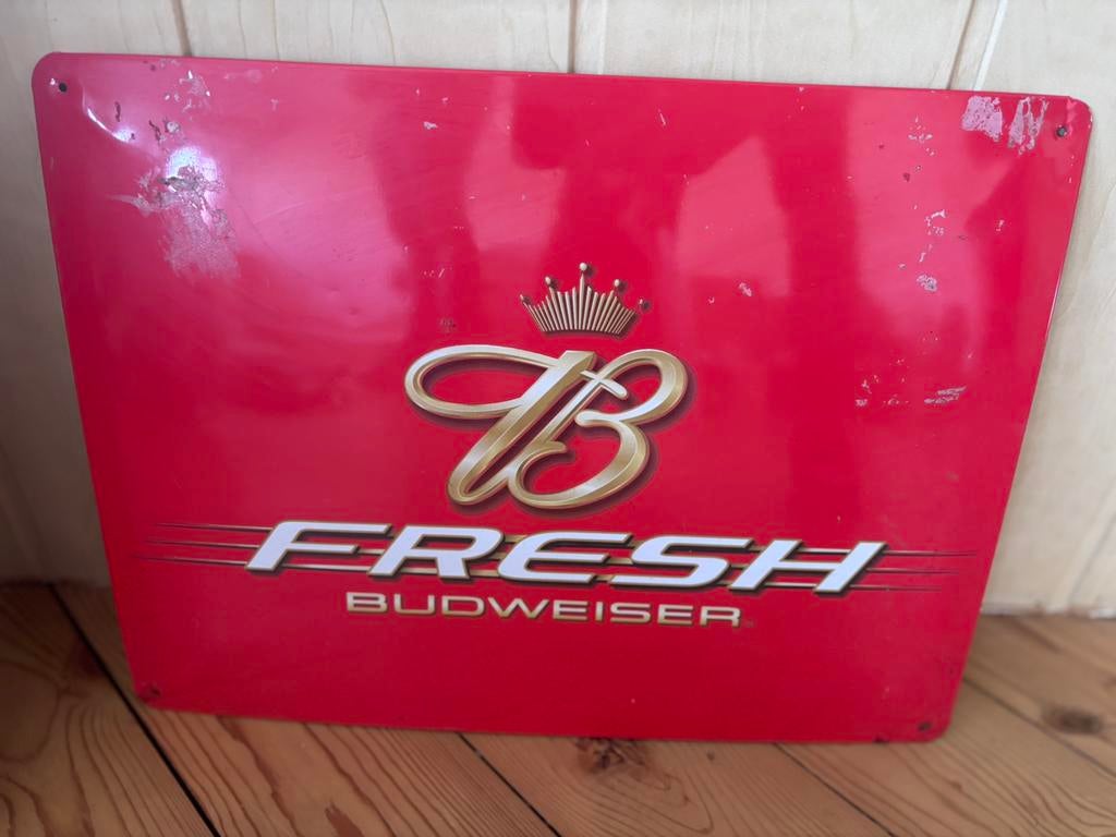 Reclame budweiser, Ophalen of Verzenden, Gebruikt