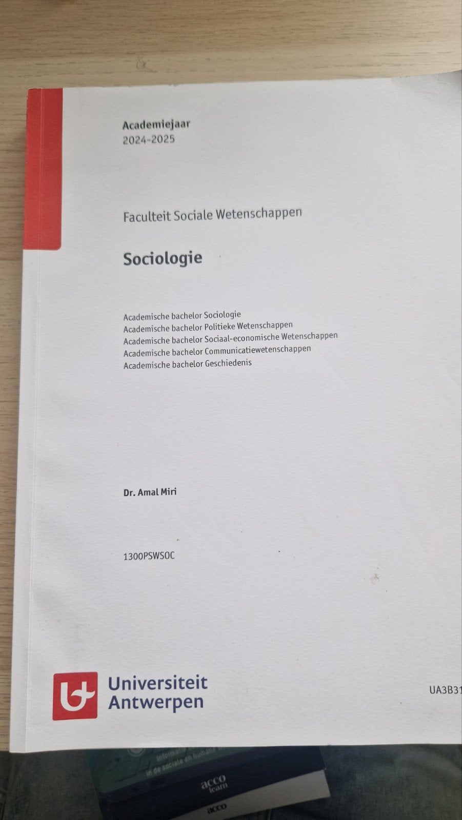 vakantie sociologie UA, Diversen, Ophalen of Verzenden