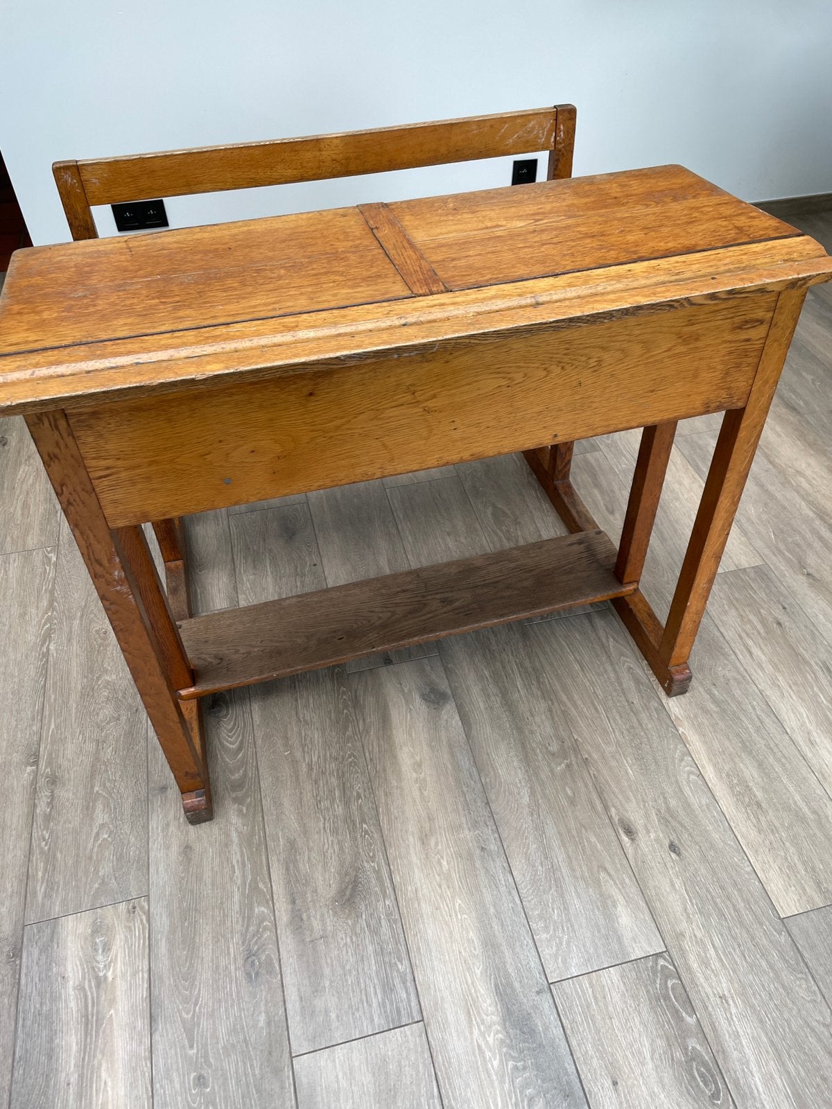 Schoolbank, Ophalen, Gebruikt, 97 cm, Hout