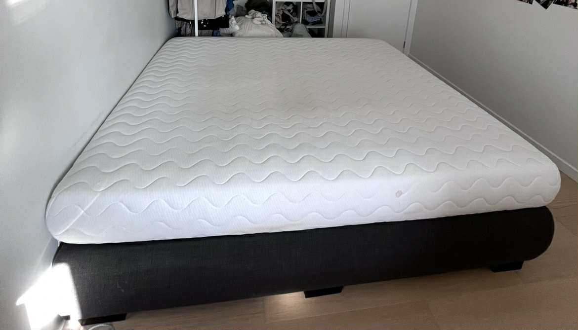 Lit en tissu 180x200, Maison & Meubles, Gris, Tissu, Enlèvement, Utilisé