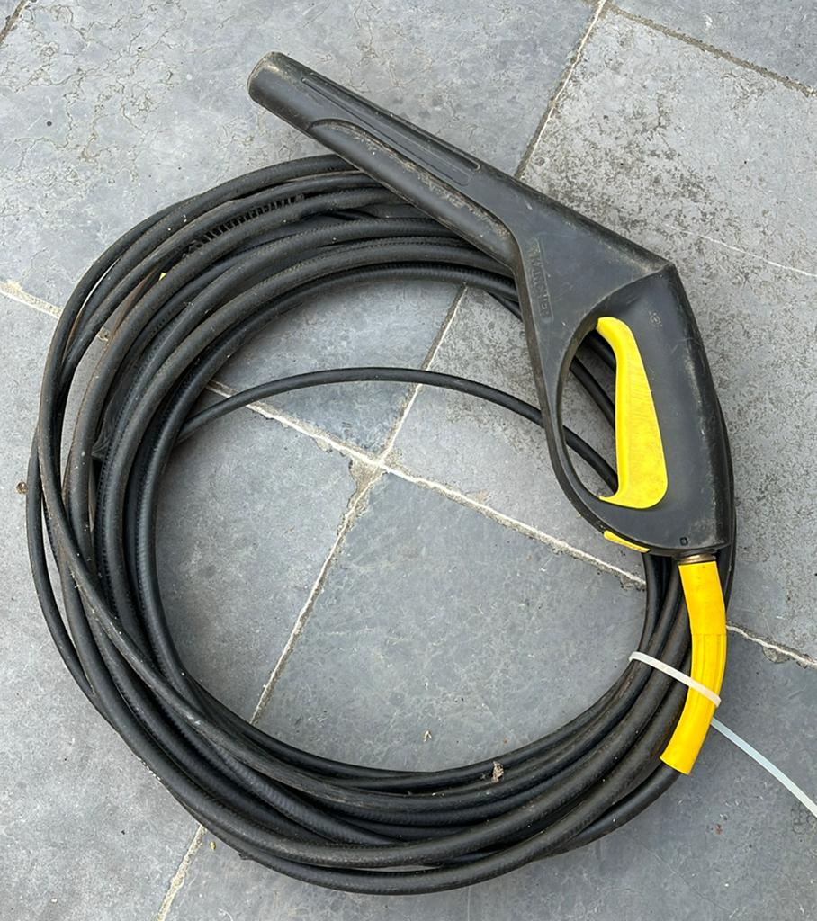 Karcher spuitstuk+verlengde aansluitdarm 10 meter, Ophalen, Gebruikt