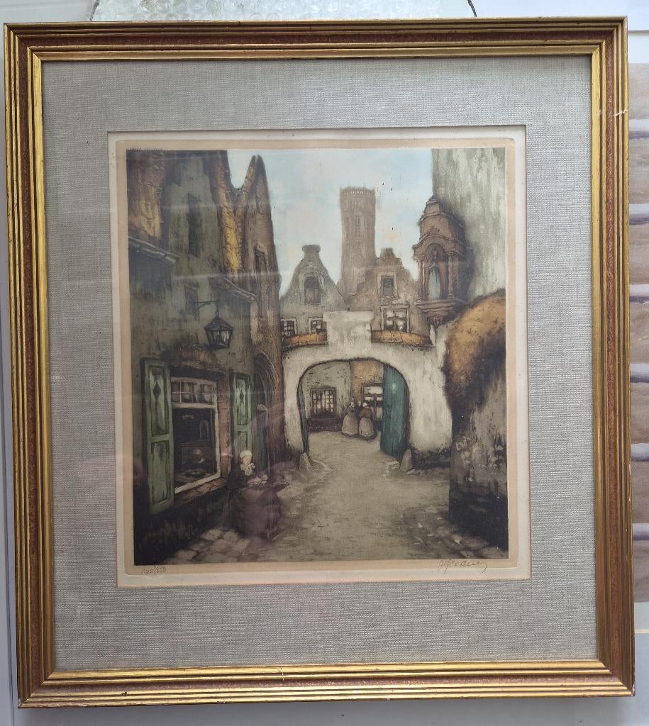 Schilderij Brussels stadsgezicht - Jef Codron, Ophalen