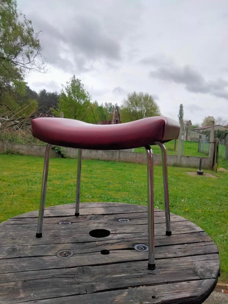 1960s vintage design krukje voetbank stool Meurop ?, Enlèvement ou Envoi, Utilisé