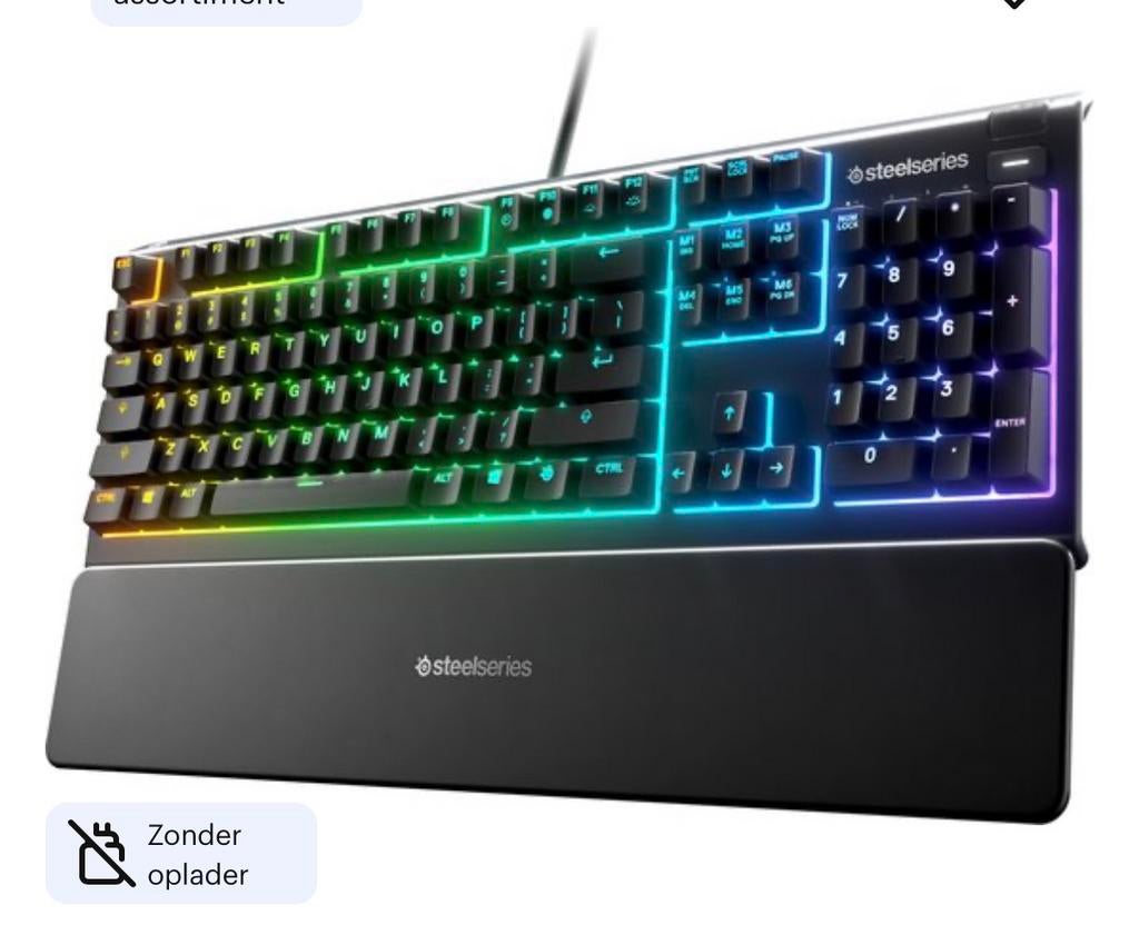 SteelSeries Apex 3 Gaming Toetsenbord - Qwerty - Zwart, Computers en Software, Ophalen of Verzenden, Qwerty, Zo goed als nieuw