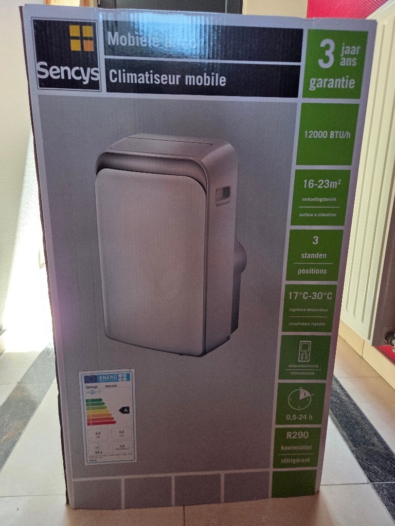 Mobiele Airco, Electroménager, Climatiseurs, Refroidissement et Déshumidification, Moins de 60 m³, Comme neuf, Enlèvement