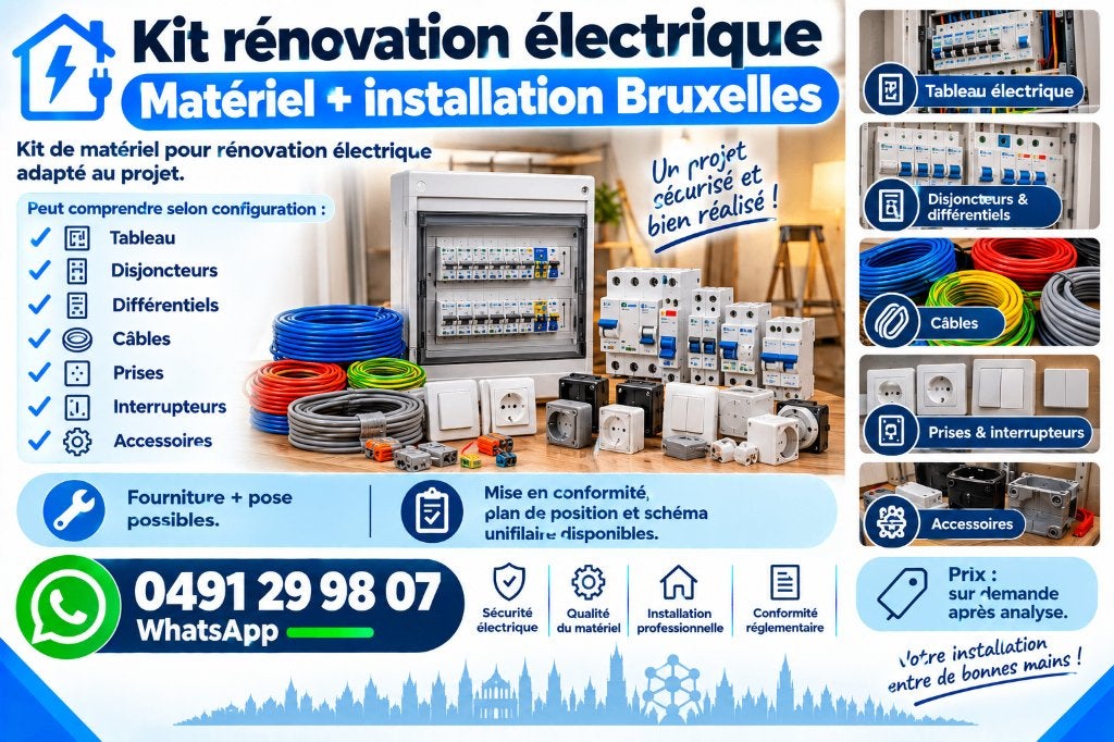 Kit rénovation électrique  Matériel + installation Bruxelles, Enlèvement, Neuf