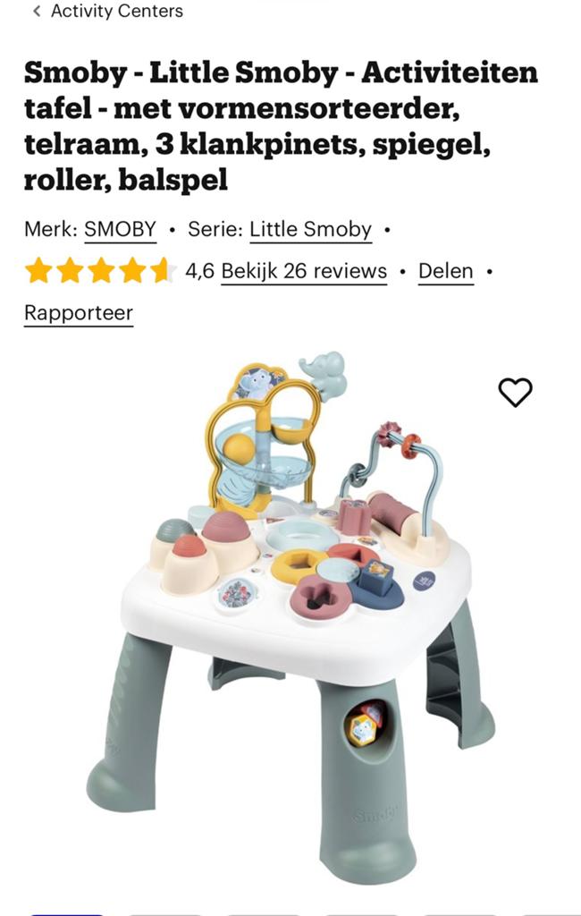 Smoby activiteiten tafel, Kinderen en Baby's, Ophalen, Zo goed als nieuw