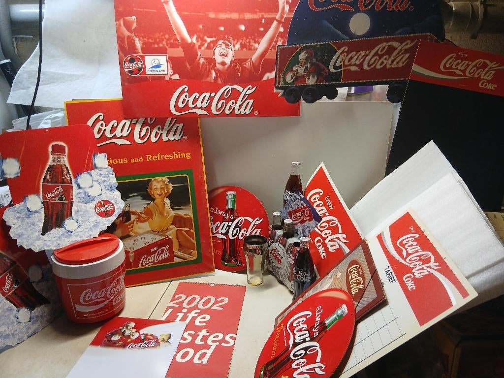 Coca-Cola set voor diversen, Ophalen of Verzenden, Zo goed als nieuw, Reclamebord