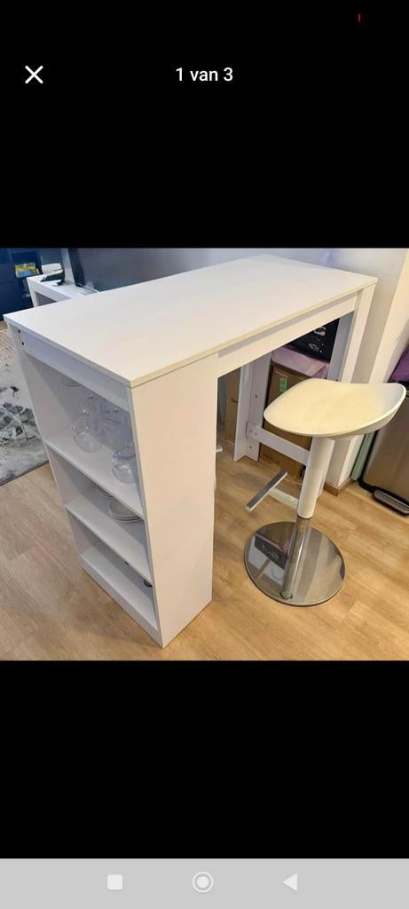 Keuken toog + 2 barstoelen wit, Huis en Inrichting, Ophalen