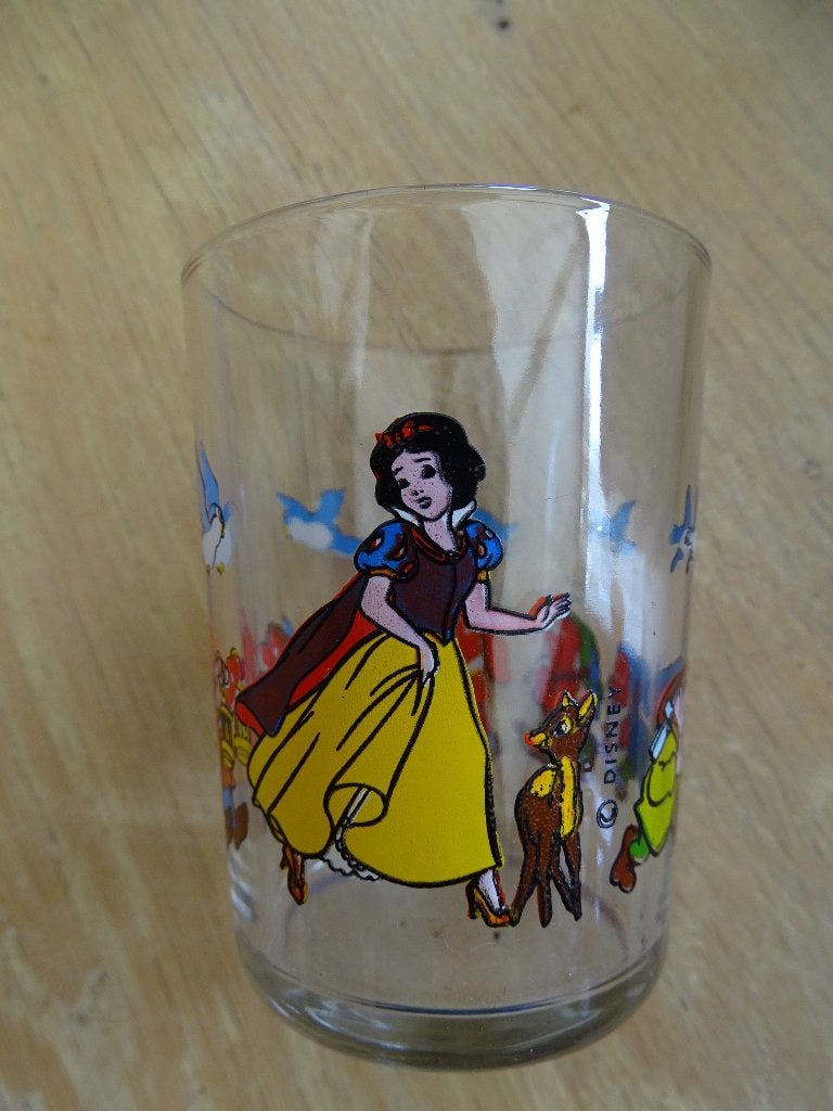 Verre ancien avec Blanche-Neige et les 7 nains/Disney, Collections, Enlèvement ou Envoi