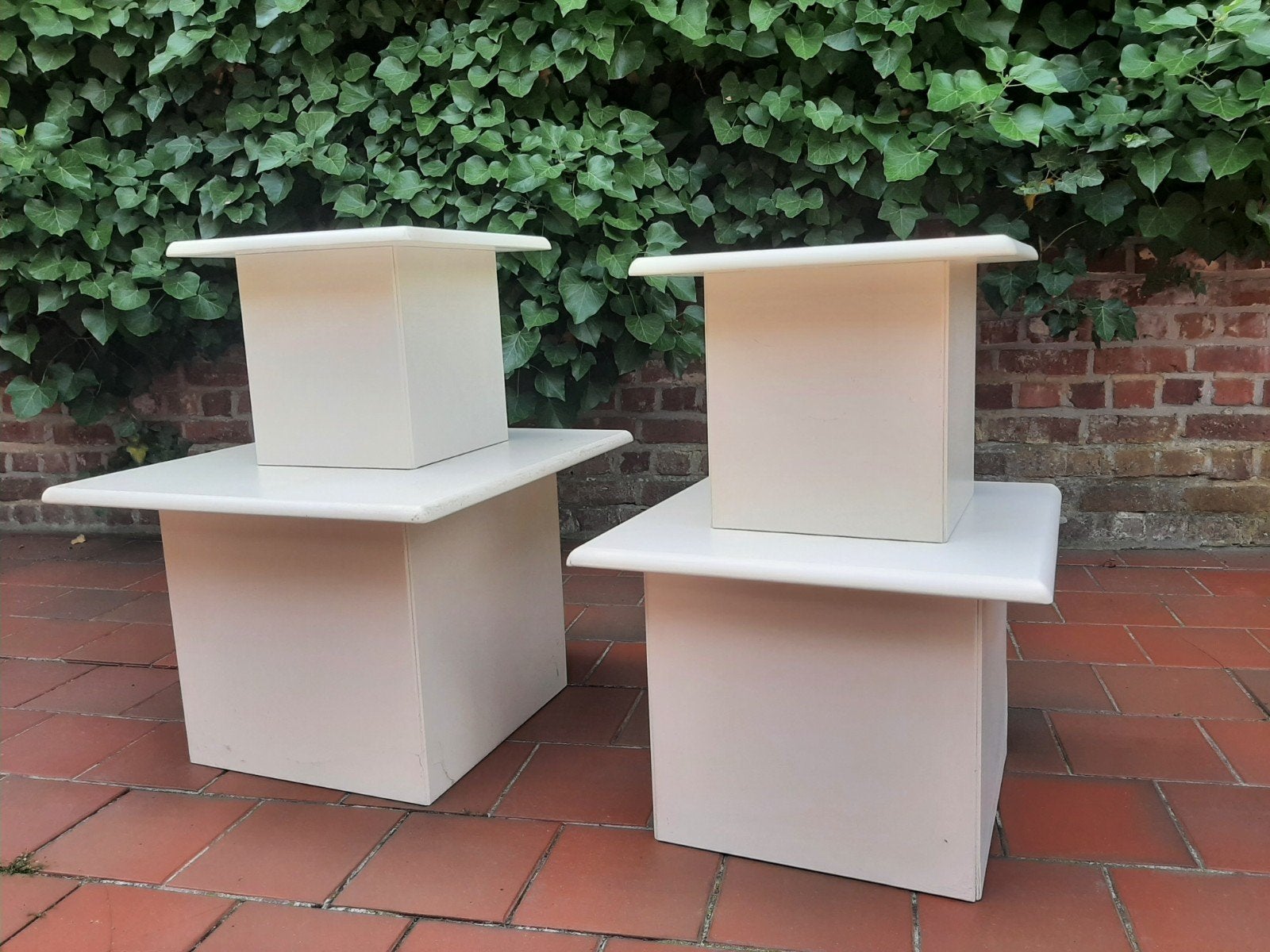 Set van 4 houten bijzettafels, Ophalen, Vierkant
