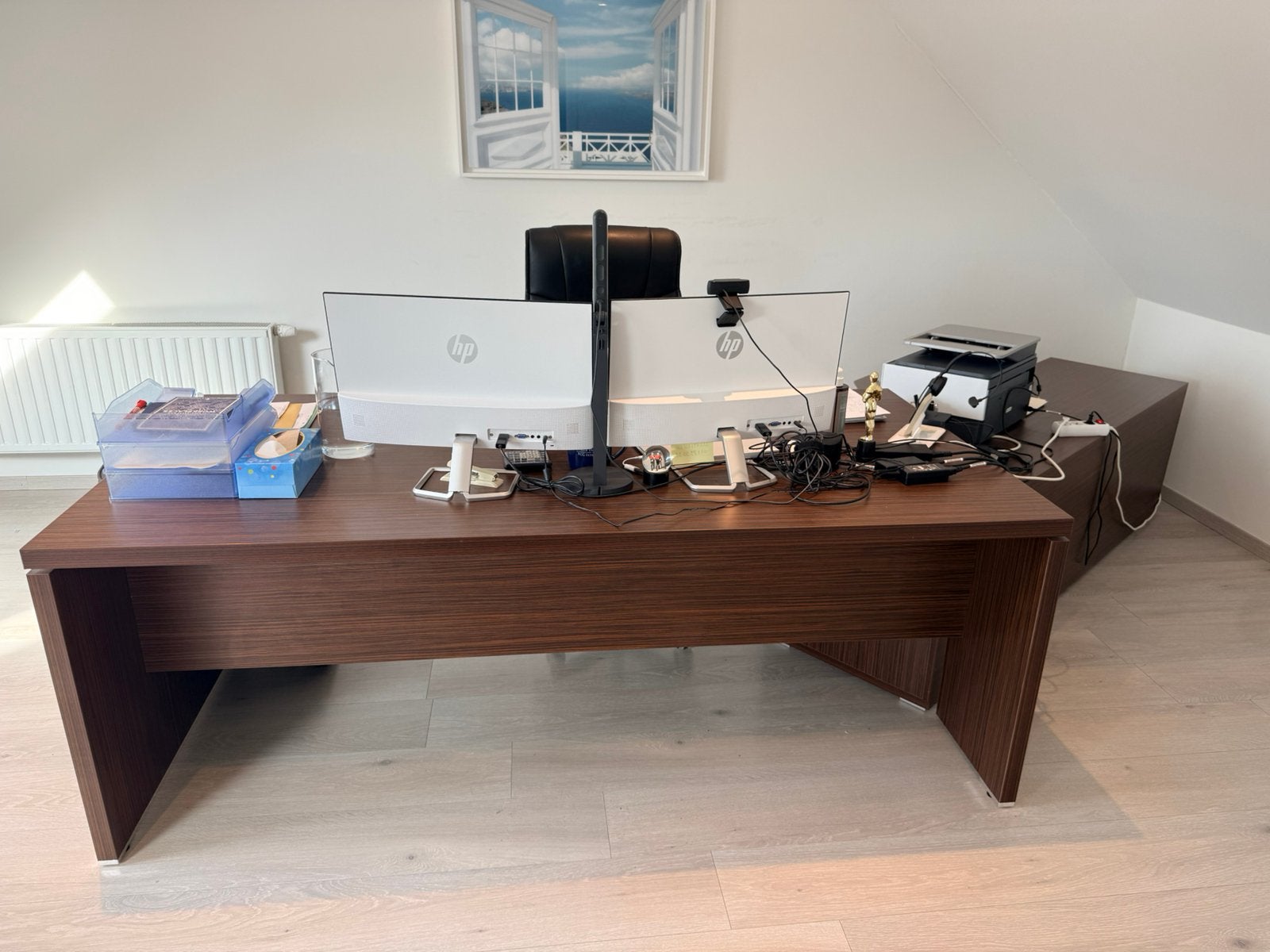 Super bureau en bois massif, Enlèvement, Comme neuf, Bois