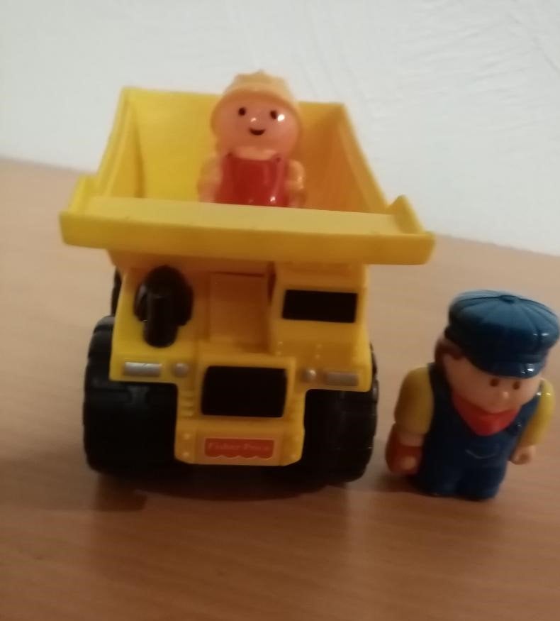Fisher Price : wegenwerk vrachtwagen + 2 werkmannen, Kinderen en Baby's, Speelgoed | Fisher-Price, Ophalen of Verzenden, Zo goed als nieuw