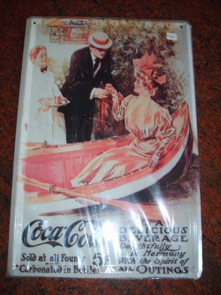 Coca - Cola Reclamebord - plakkaat van Coca Cola 20 x 30 cm, Verzamelen, Ophalen of Verzenden, Zo goed als nieuw, Reclamebord