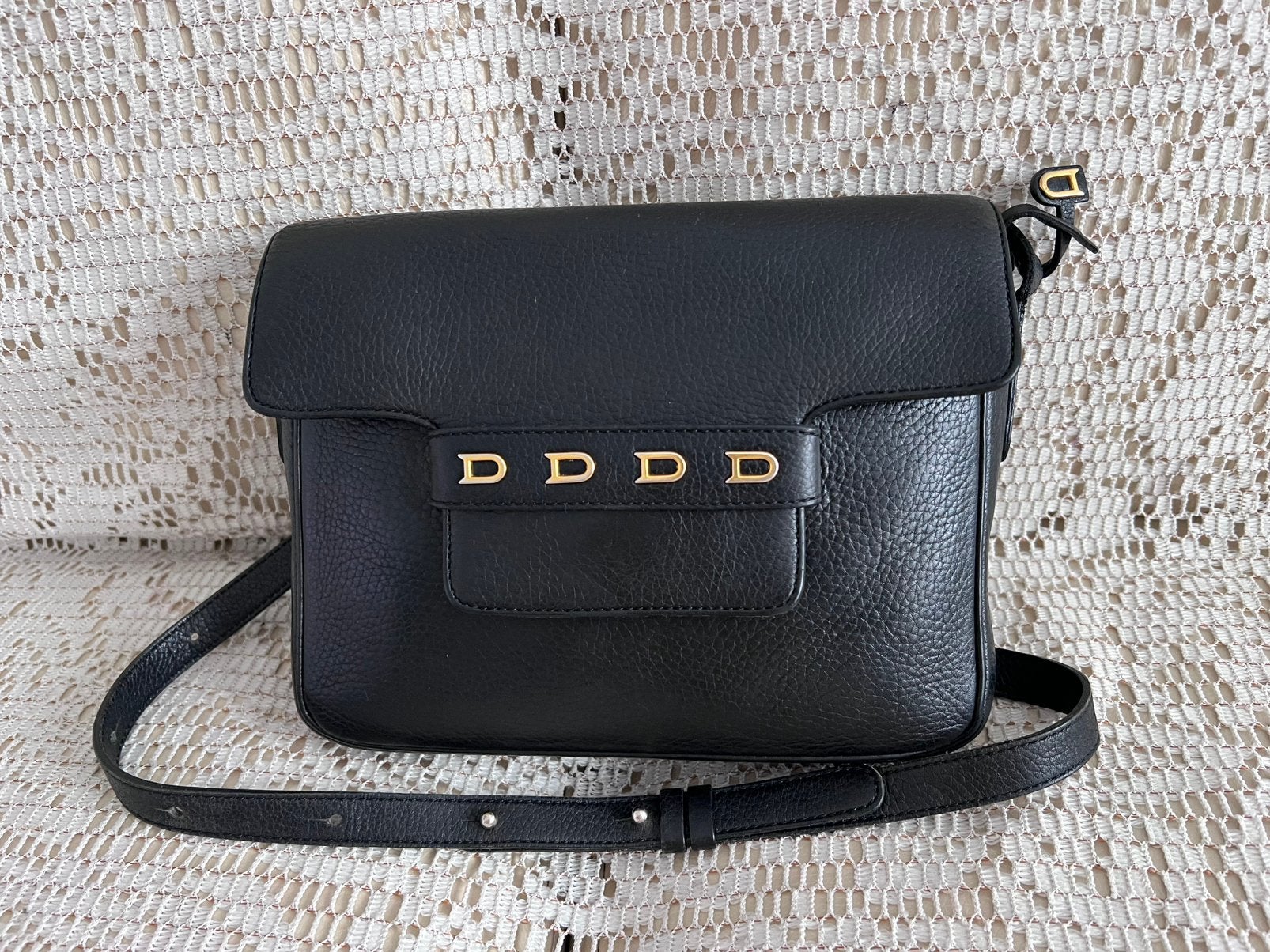Sac DELVAUX modèle Malbec cuir noir, Enlèvement ou Envoi, Comme neuf, Blanc, Cuir