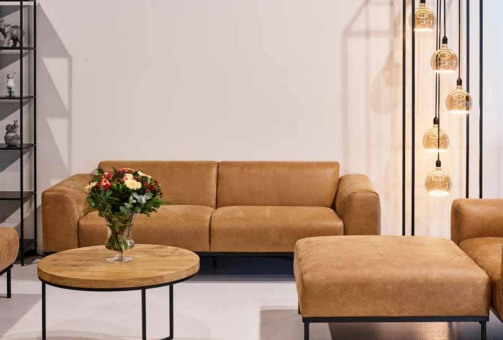 Godiva zetel - 3,5 zit & poef (GLOEDNIEUW), Ophalen, 75 tot 100 cm, Rechte bank, 200 tot 250 cm