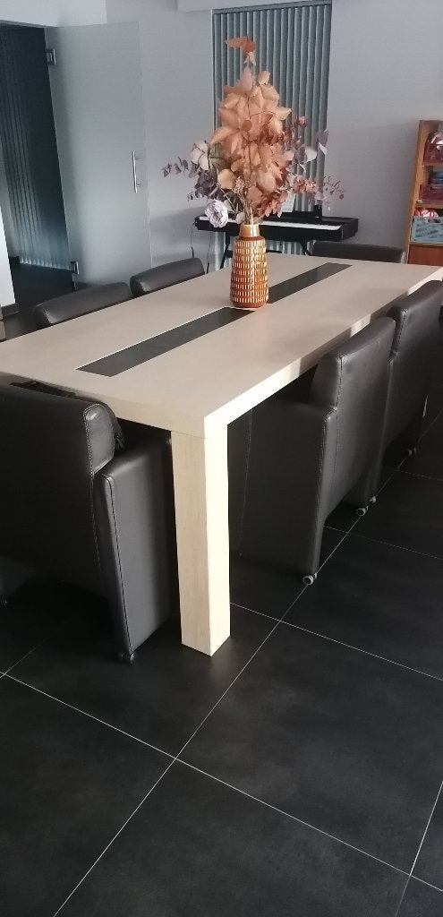 Eettafel met 6 stoelen, Ophalen, Gebruikt, 200 cm of meer, 50 tot 100 cm