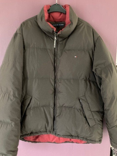 Warme Hilfiger winterjas heren, Kleding | Heren, Bruin, Maat 56/58 (XL), Ophalen of Verzenden, Zo goed als nieuw