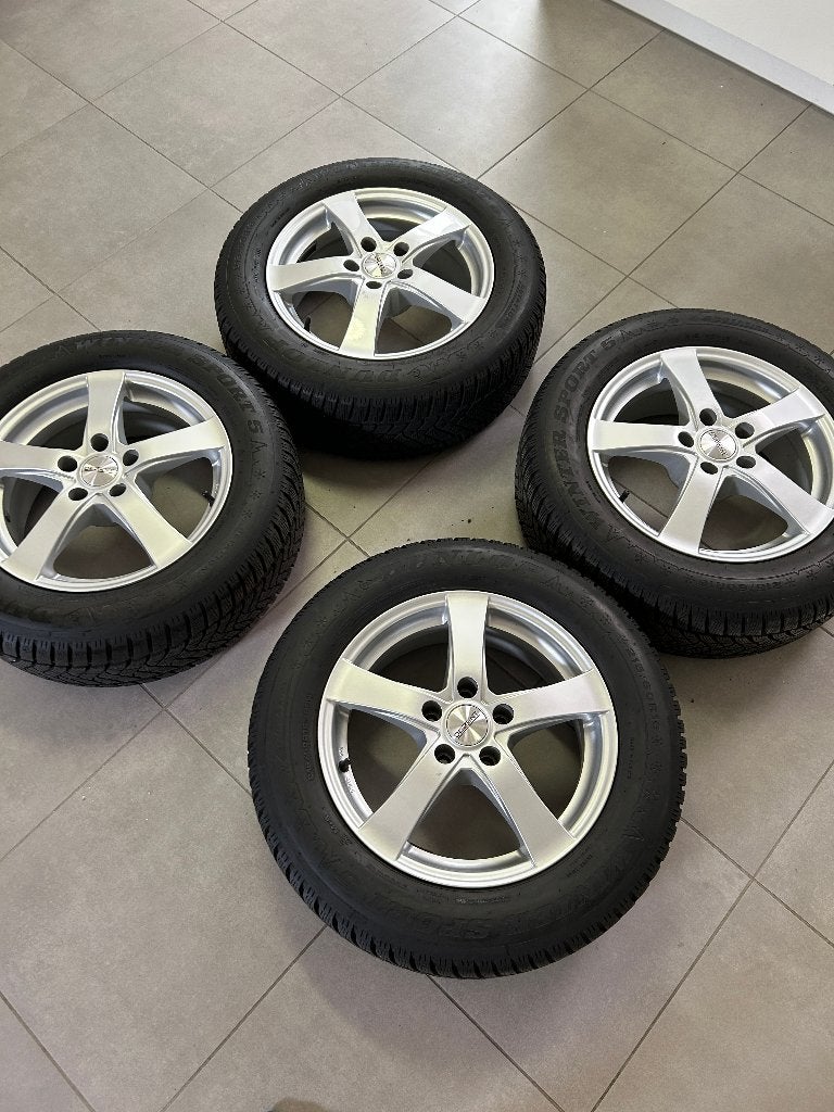 JANTES DEZENT 5x110 + PNEUS D'HIVER DUNLOP NON UTILISÉS, Pneus et Jantes, 16 pouces, Enlèvement, Utilisé