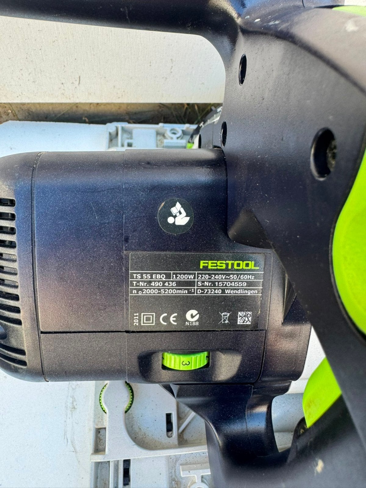Festool TS 55 EBQ, Enlèvement