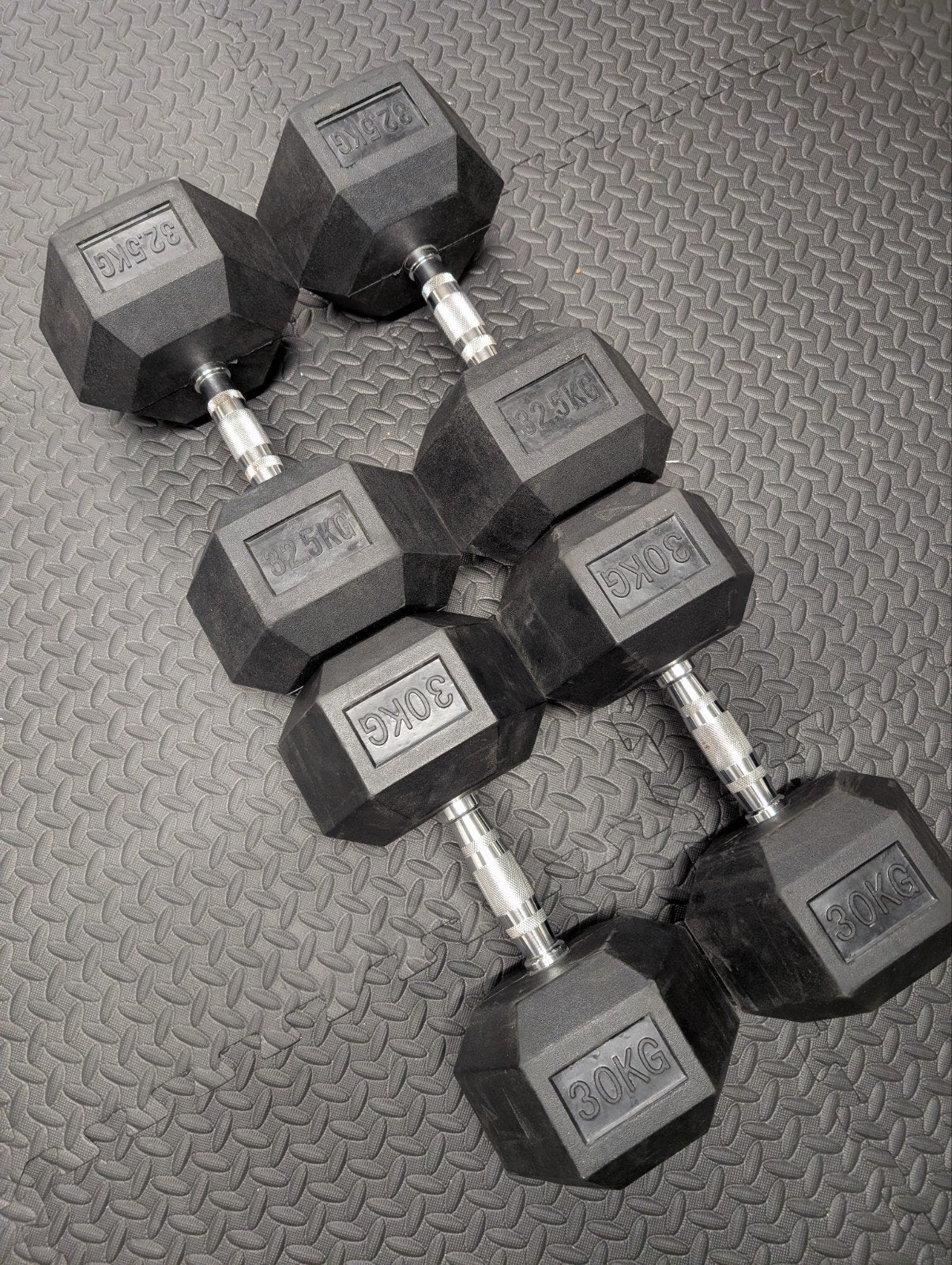 Zware Hex Dumbbells 30 kg & 32,5 kg (Topstaat), Ophalen, Zo goed als nieuw, Benen, Dumbbell