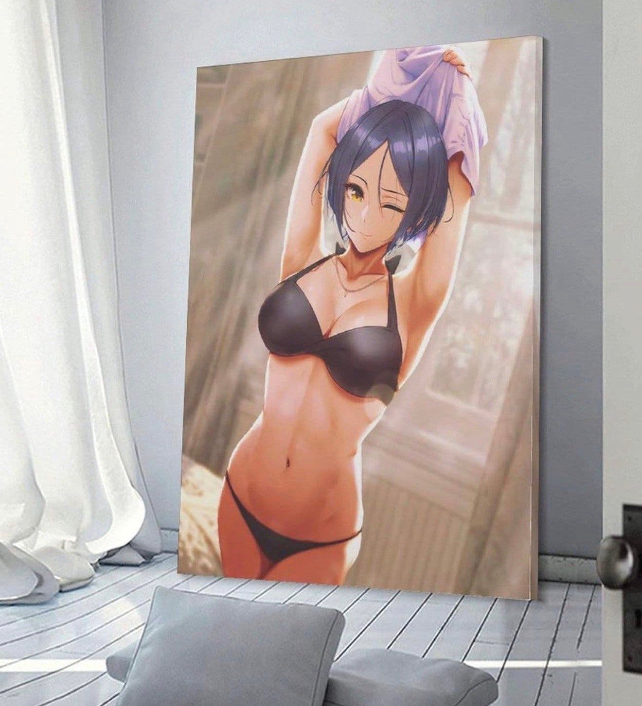 Animatie Anime hentai canvas poster XL 90x60 cm muur deco, Huis en Inrichting, Ophalen of Verzenden, Nieuw