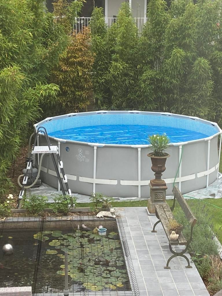 Intex opbouwbad 4,6 meter dia., Ophalen, Gebruikt, 80 tot 120 cm, Rond