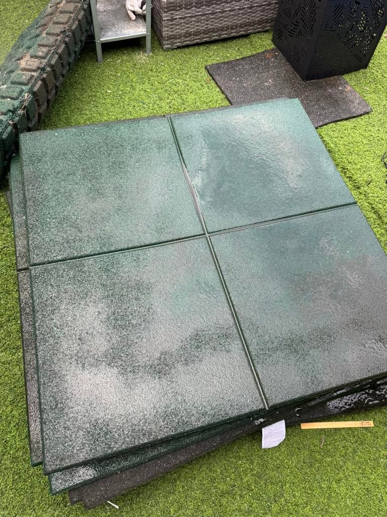 Dalles caoutchouc, Jardin & Terrasse, Enlèvement, Utilisé