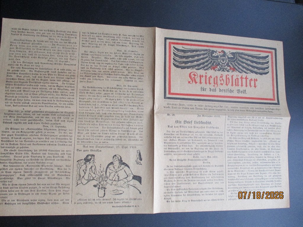 WO1: Luchtpamflet voor Duitsers, Verzenden