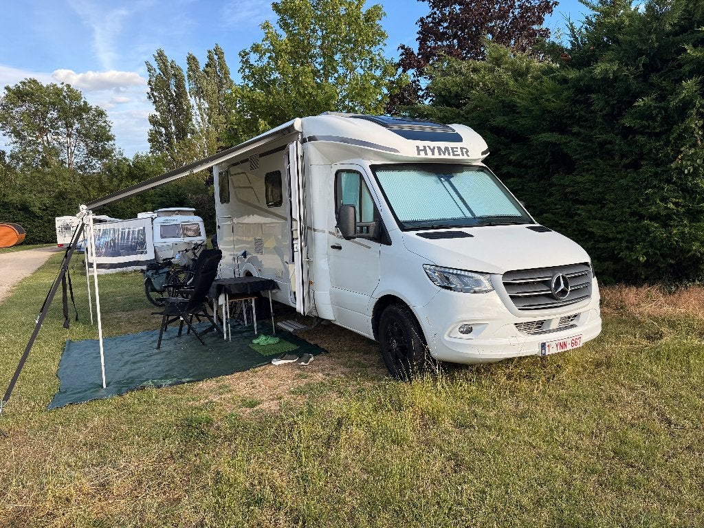 Motorhome hymer op mercedes, Caravans en Kamperen, Mobilhomes, Particulier, tot en met 3, Half-integraal, Hymer, Mercedes, 6 tot 7 meter