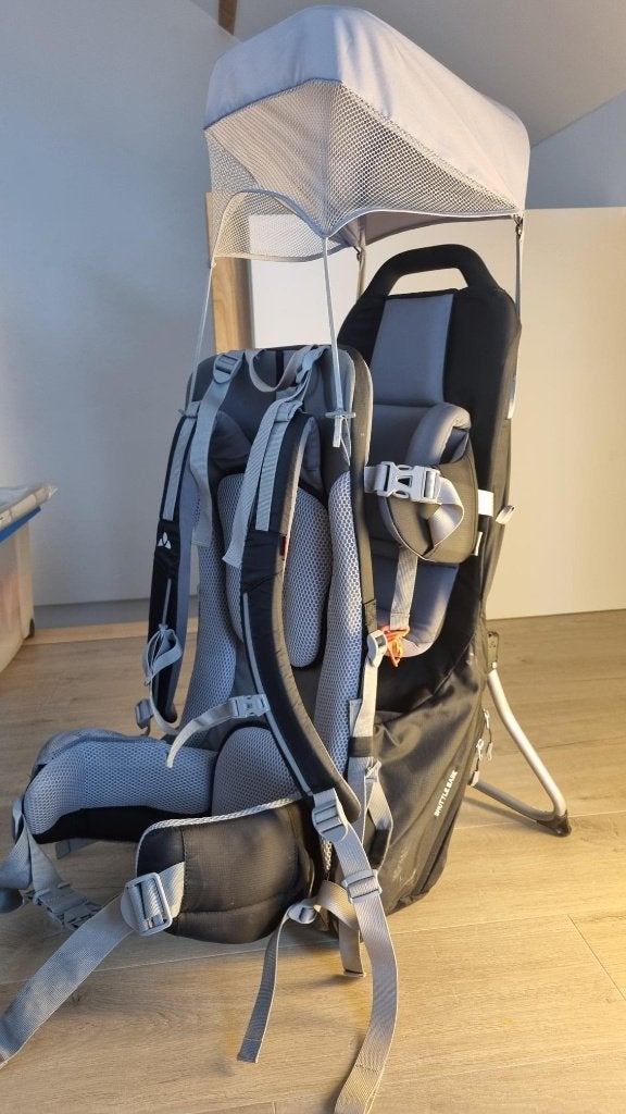 Kinderdrager - Vaude Shuttle base - zwart/grijs, Kinderen en Baby's, Overige typen, Zo goed als nieuw, Rug, Ophalen