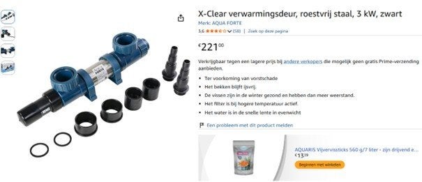 Verwarming vijver, Jardin & Terrasse, Étangs, Enlèvement, Neuf