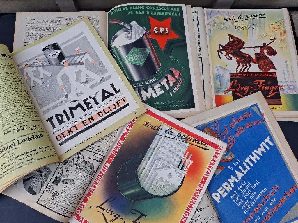 5 anciens magazines de peinture des années 1930, Enlèvement ou Envoi, Comme neuf, Panneau publicitaire