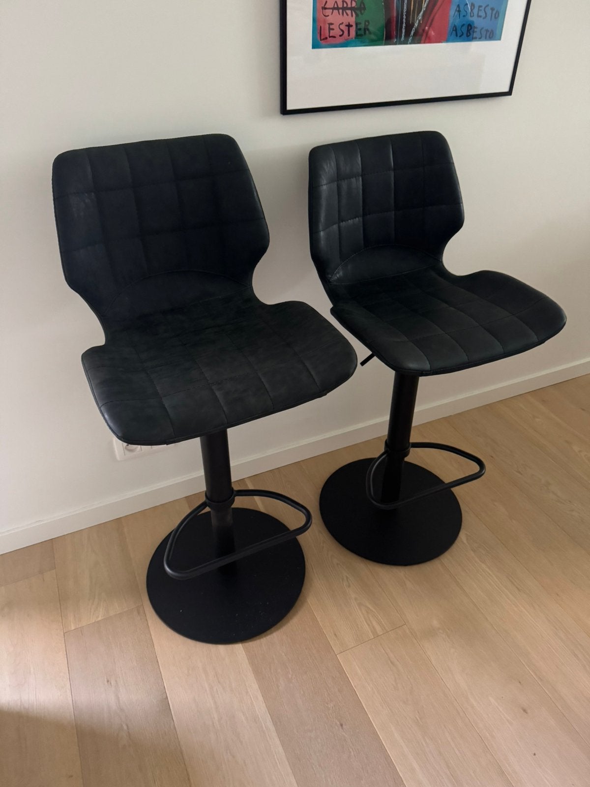 2x Barstoelen / Barkrukken – Verstelbare hoogte & draaibaar, Huis en Inrichting, Barkrukken, Ophalen, Gebruikt, 60 tot 90 cm, In hoogte verstelbaar