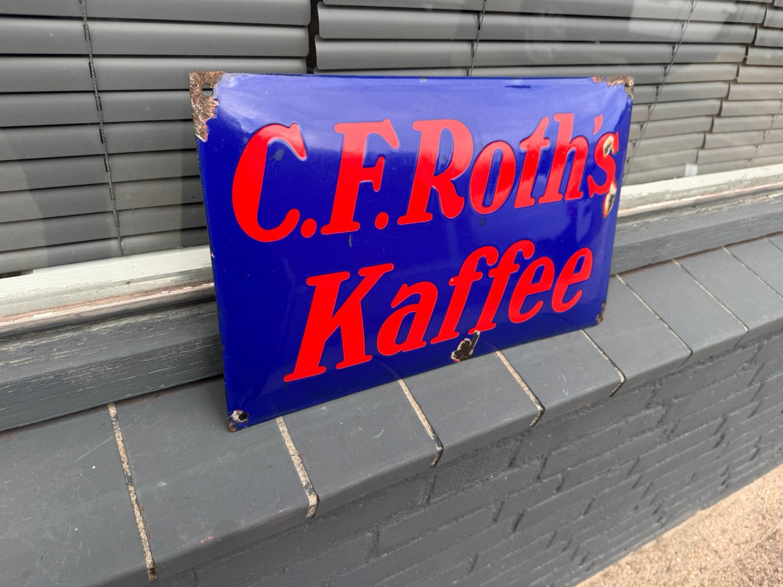 C.F. Roth’s koffie emaille reclamebord, Ophalen of Verzenden