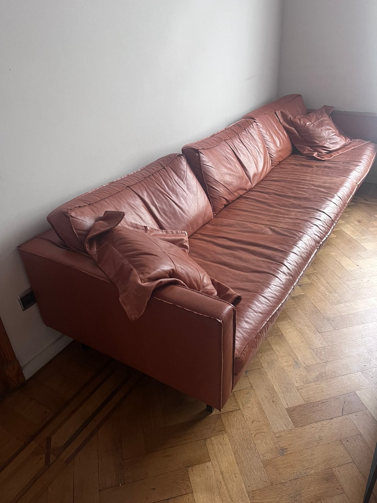 Lederen zetel 3+1 / design TOMMY M, Huis en Inrichting, Zetels | Zetels en Chaises Longues, Gebruikt, Vierpersoons of meer, Ophalen