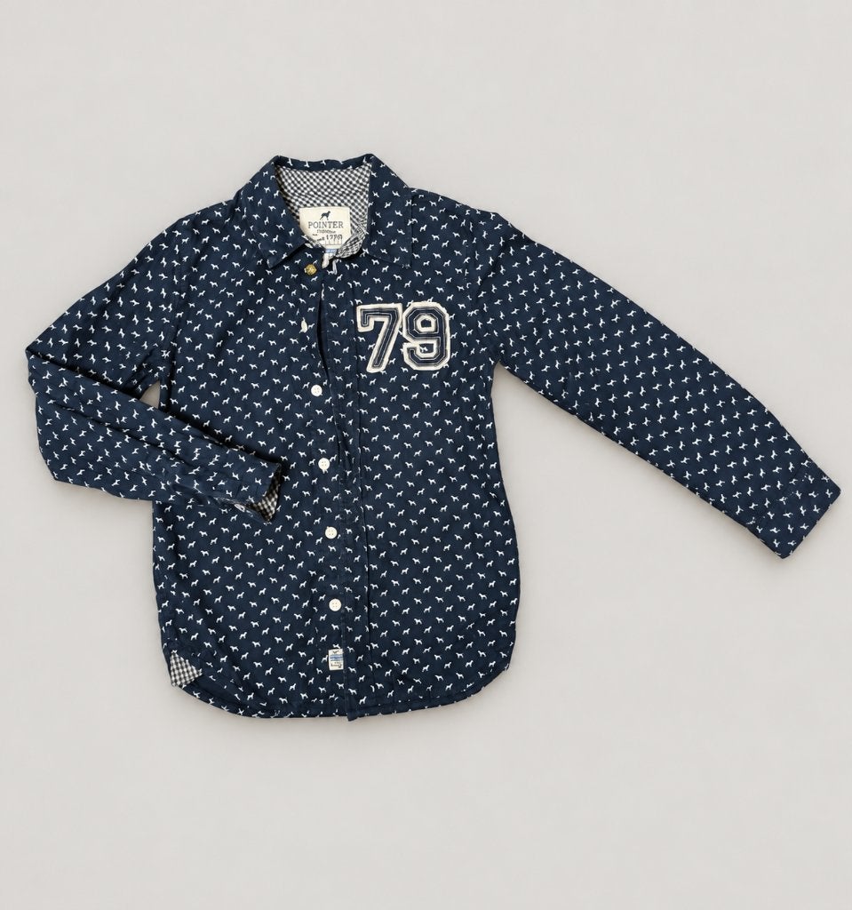 Chemise Pointer garçon bleu marine chiens 134 140, Enfants & Bébés, Enlèvement ou Envoi, Utilisé, Garçon, Chemise ou Chemisier