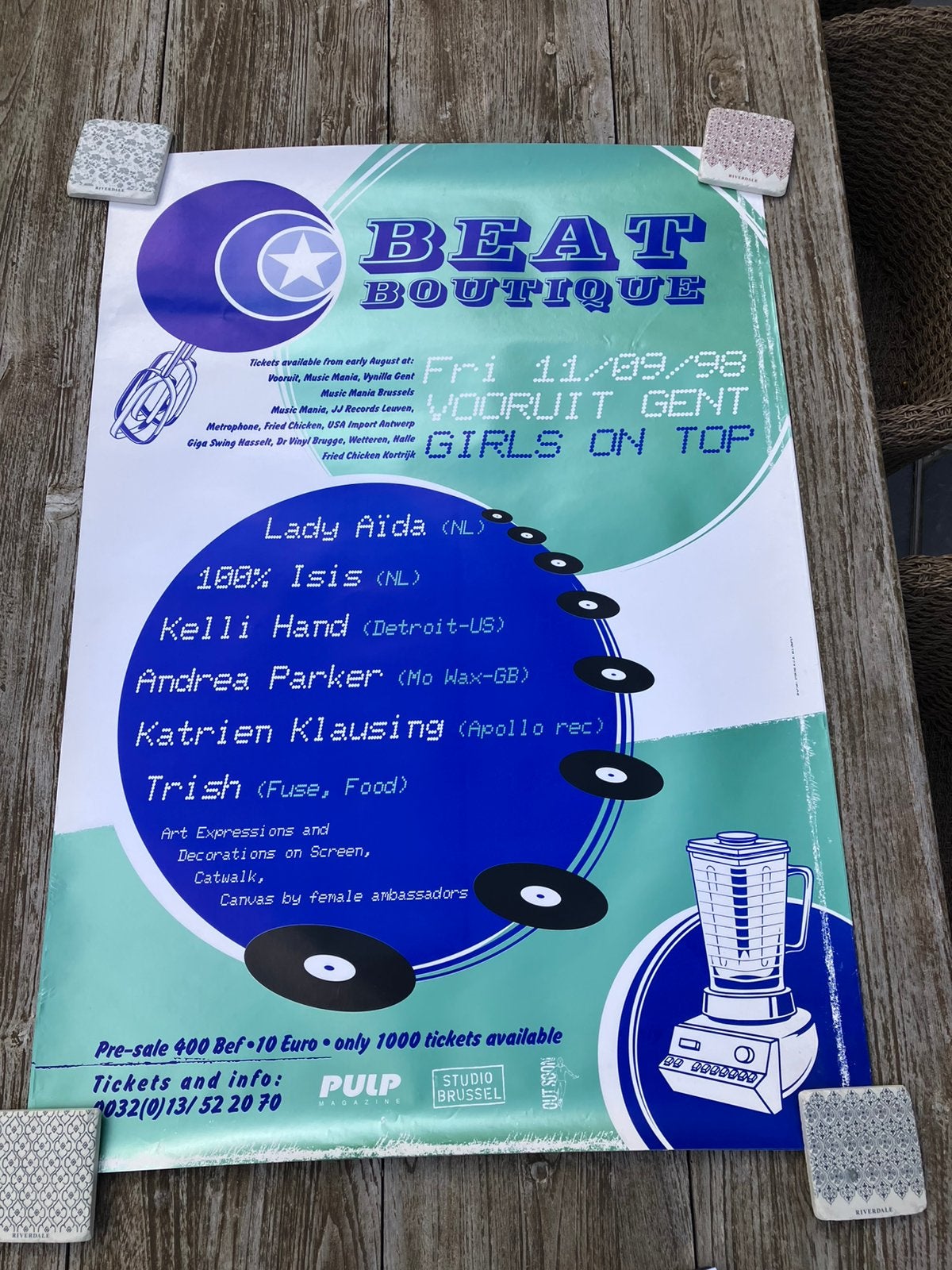 Grote affiche Beat Boutique Vooruit Gent, CD & DVD, Enlèvement ou Envoi, Comme neuf