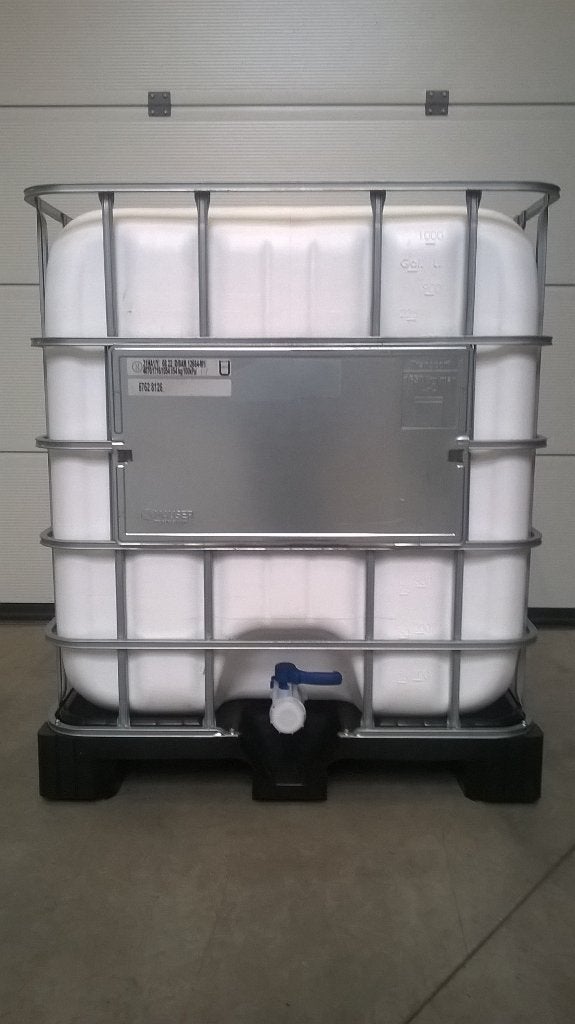 Cuve IBC 1000 litres blanche opaque occastion rénovée, Jardin & Terrasse, Barils de pluie, Comme neuf, Synthétique, 150 litres ou plus