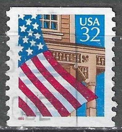 USA 1995 - Yvert 2338 V - Vlag op veranda (ST), Verzenden, Gestempeld