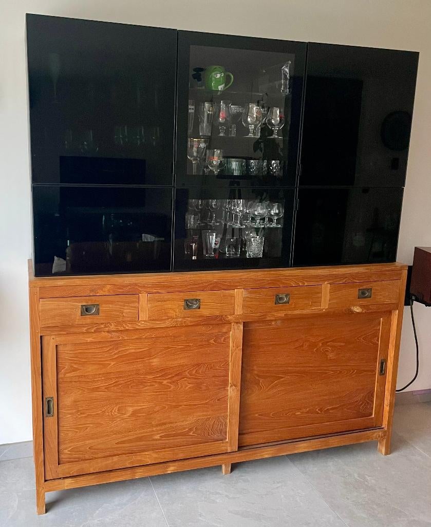 Dressoir in teak, Huis en Inrichting, Ophalen, Gebruikt, Met deur(en), 150 tot 200 cm