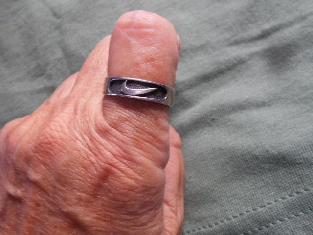 Bague en argent 925 avec motif tribal, Bijoux, Sacs & Beauté, Bagues, Neuf, Enlèvement ou Envoi, 18 à 19, Femme ou Homme