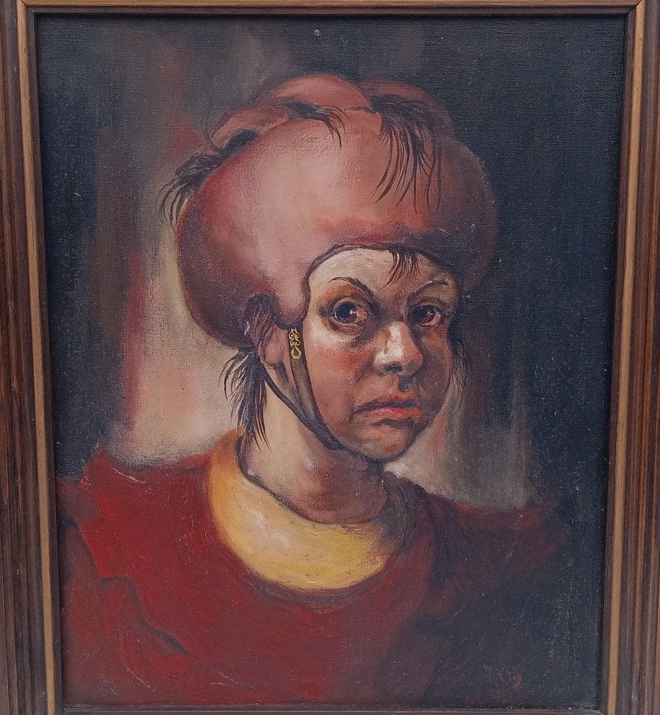 OUD SCHILDERIJ GESIGNEERD, Doek, Portret of Personen, Ophalen of Verzenden, Gedateerd